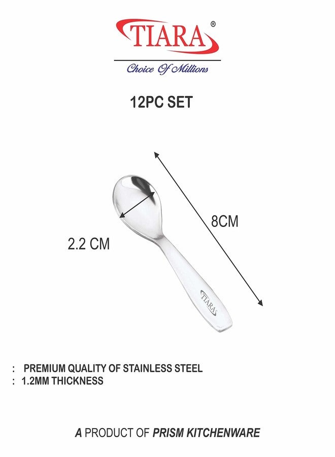 TIARA 12Pc Masala Spoon Heavy Guage Stainless Steel Small Spoon Mini Spoon for Masala Containers Spoon Set for Home/Kitchen Length 8cm (12Pc) - Image 3